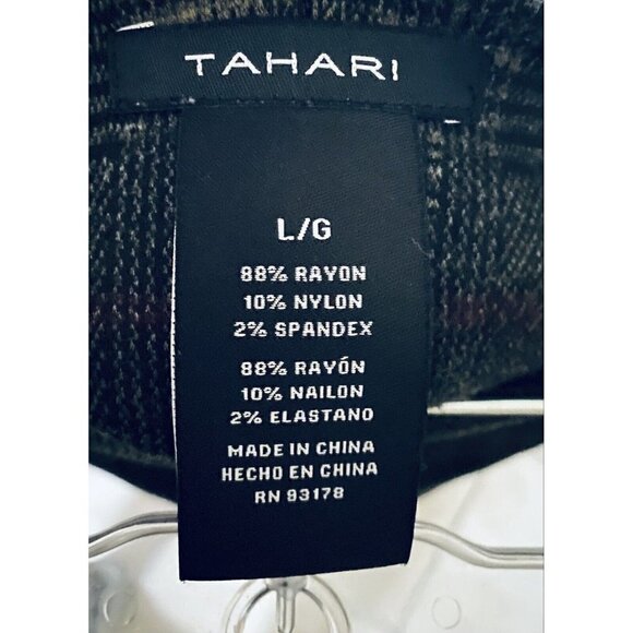 Tahari Womens Large Plaid Pull On Pants Ponte Knit Dress Leggings High Waisted - Picture 8 of 10